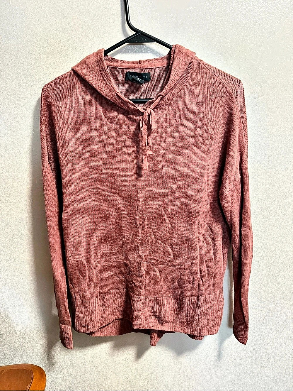 Tahari Hooded Long Sleeve Tunic dusty rose Size Medium